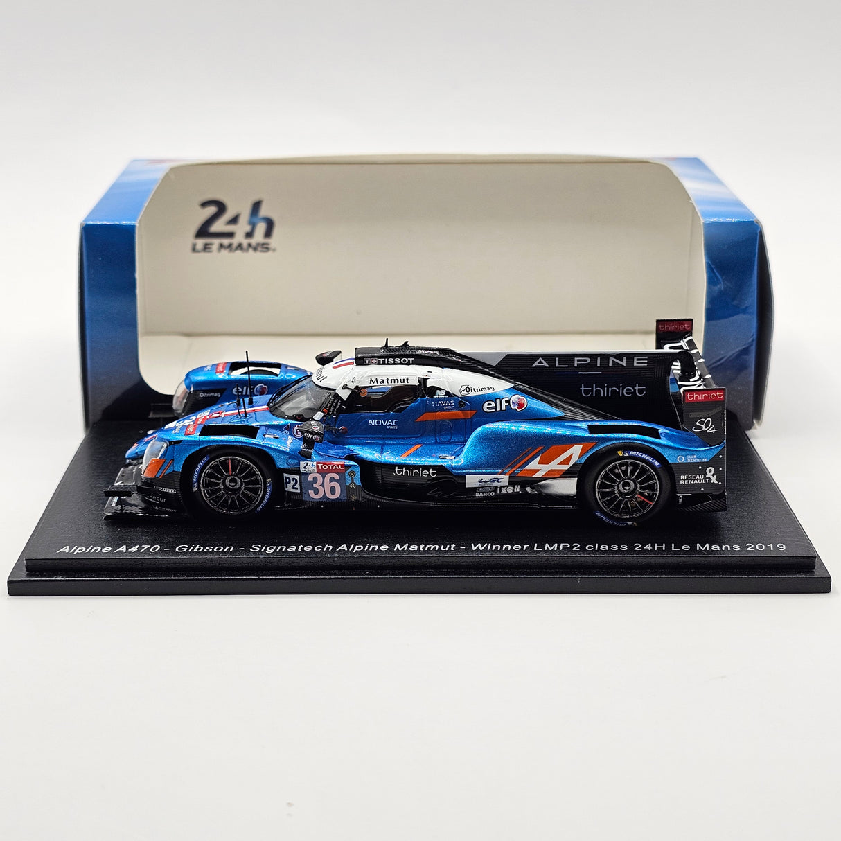Spark Alpine A470 #36 Signatech Alpine Matmut 24Hr Le Mans 2019 LMP2 Win 1/43 Scale