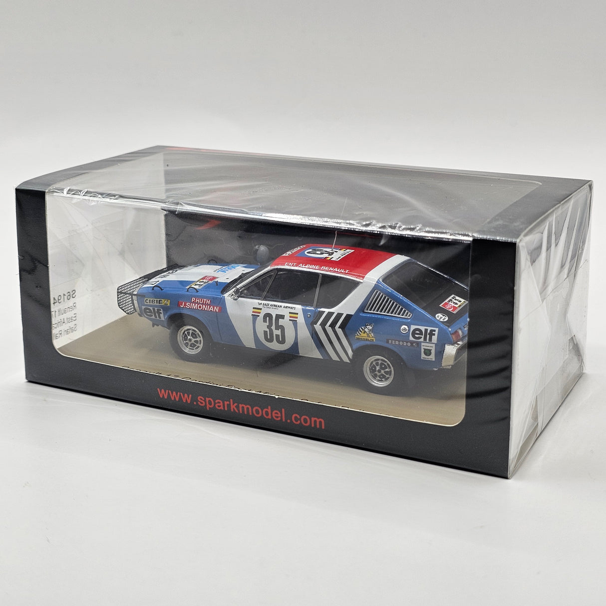 Spark Renault 17 #35 Rallye East African Safari 1975 1/43 Scale - Decal Error