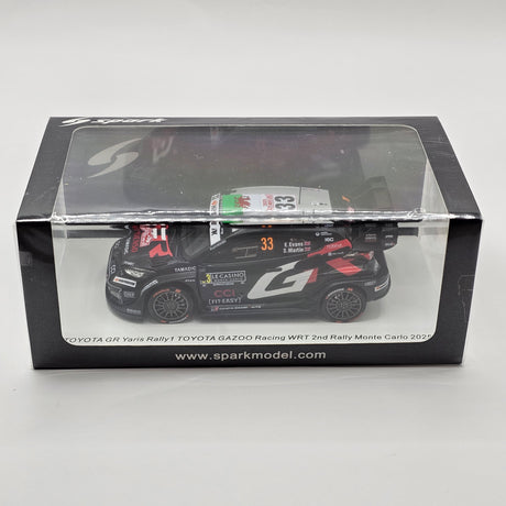 Spark Toyota GR Yaris Rally1 #33 Evans/Martin 2nd Rally Monte Carlo 2025 1/43 Scale