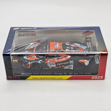 Spark McLaren 720S GT3 EVO #59 Garage 59 24Hrs Spa 2025 1/43 Scale