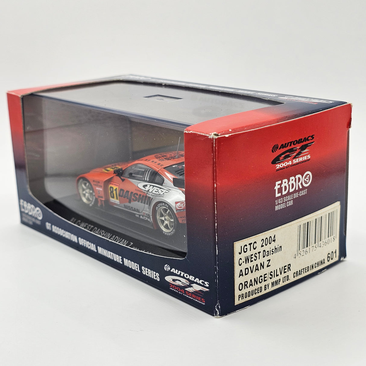 EBBRO Nissan Z #81 Team Daishin C-West Advan JGTC 2004 GT300 1/43 Scale