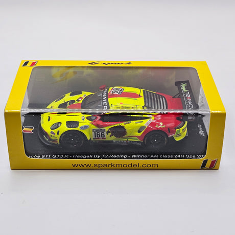 Spark Porsche 911 GT3R #166 Hägeli by T2 Racing AM Winner 24Hrs Spa 2021 1/43 Scale