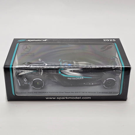 Spark Mercedes W16 #63 George Russell Canadian F1 GP 2025 Winner (With Pitboard) 1/43 Scale S9616