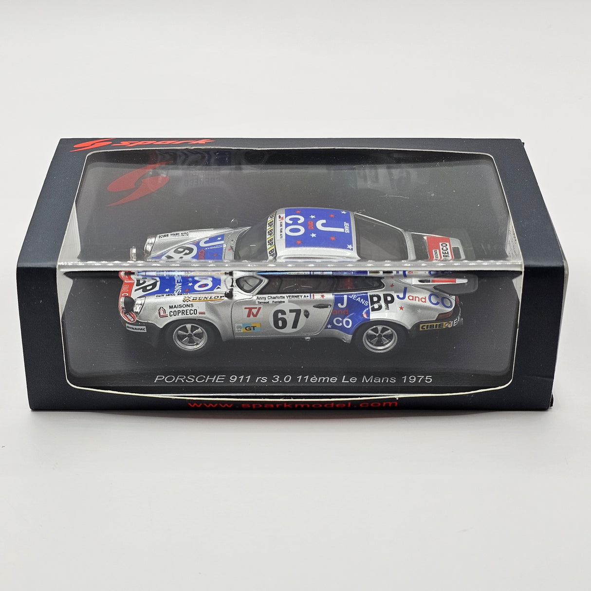 Spark Porsche 911 Carrera RS #67 A.-C. Verney 24Hrs Le Mans 1975 1/43 Scale S9807