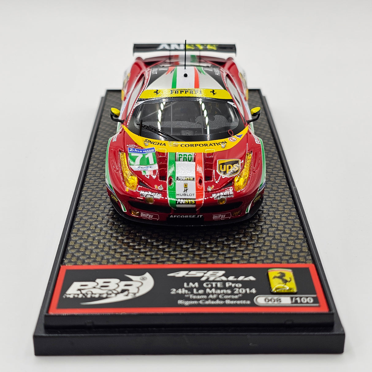 BBR Concept 43 Ferrari 458 Italia GT2 #71 AF Corse 24Hrs Le Mans 2014 1/43 Scale