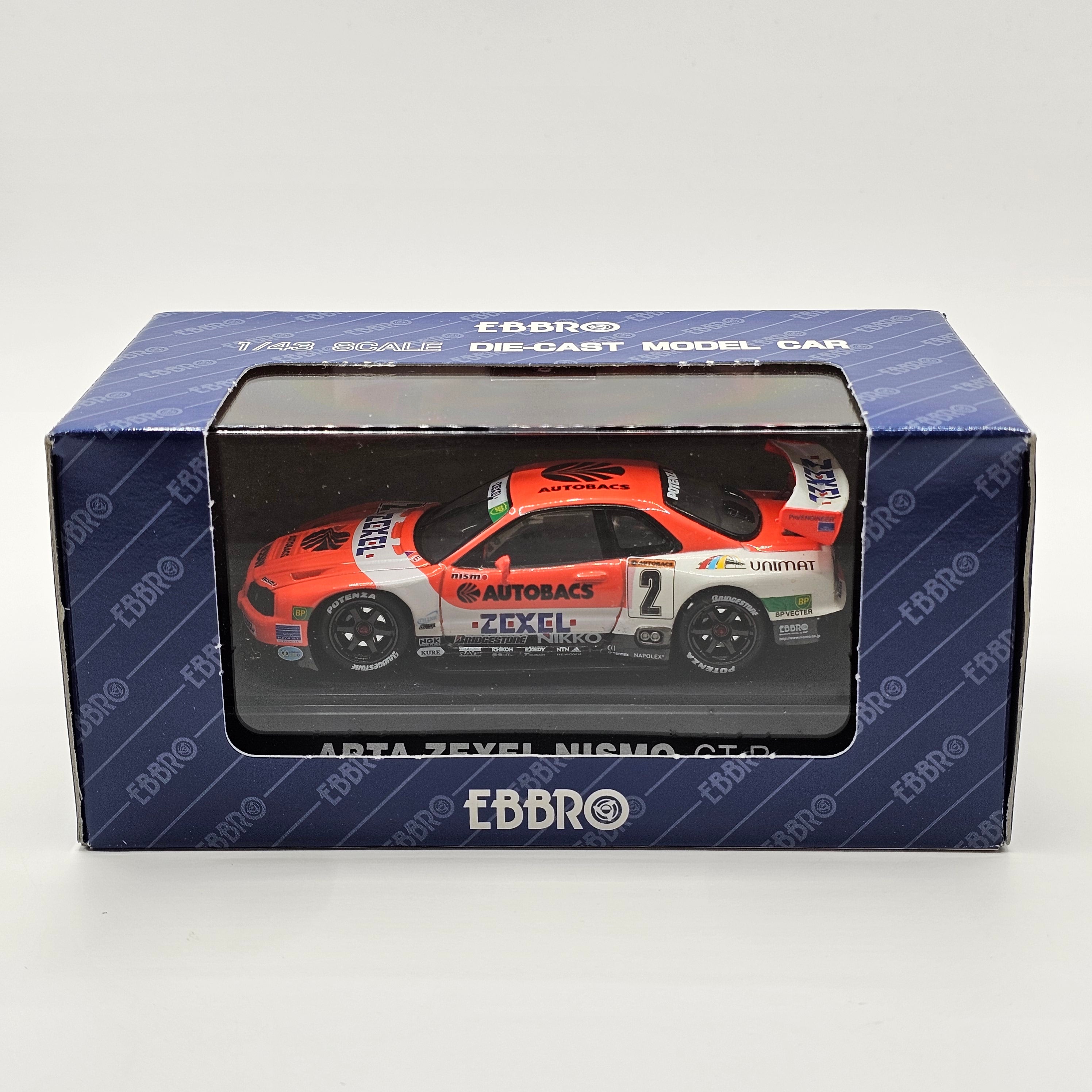 ARTA ZEXEL SKYLINE 1999 GT500 ミニカー EBBRO Nissan Skyline R34 GT-R #2 Arta Zexel JGTC GT500 1999 1/43 Scale