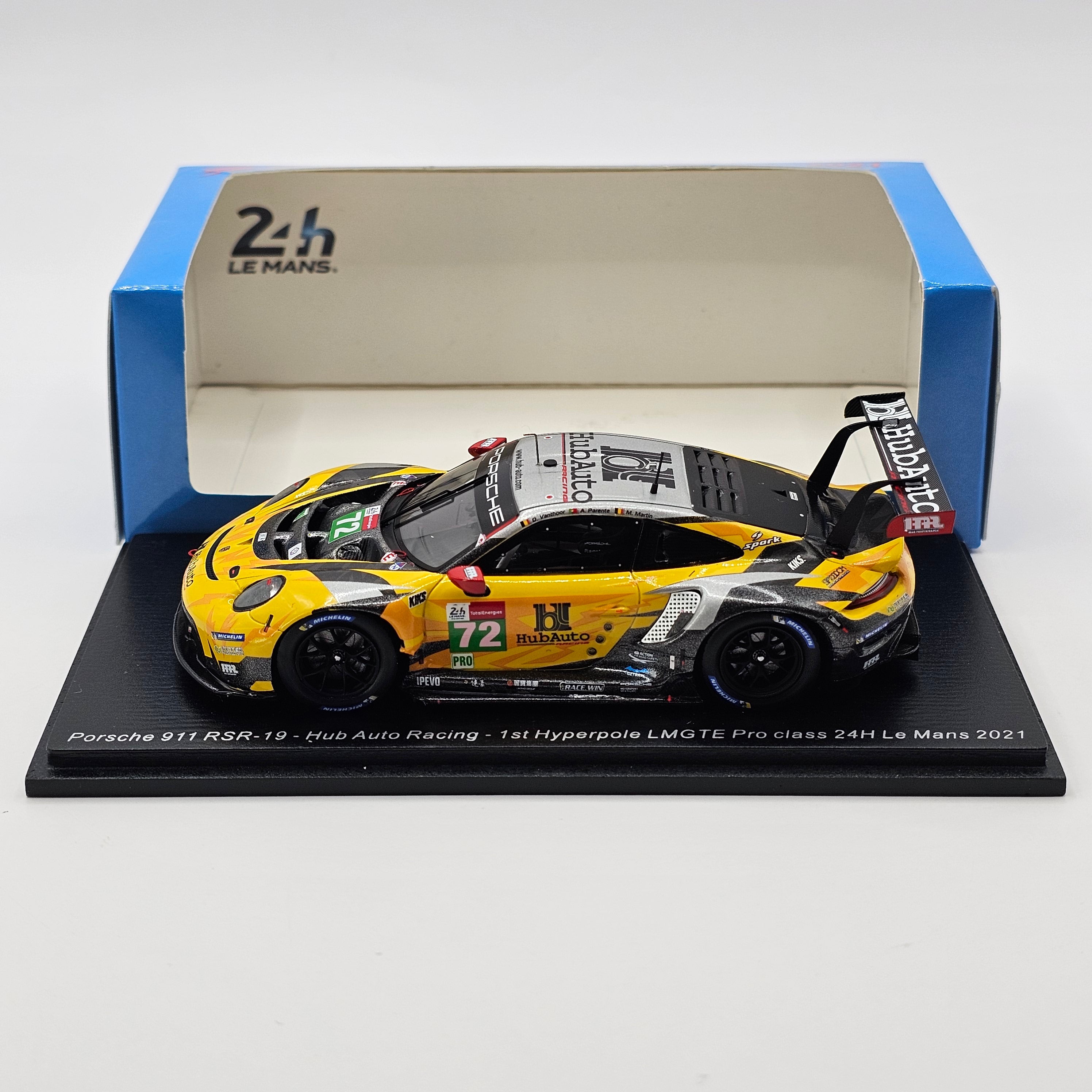 【Spark Model】Porsche 911 RSR 24H Le Mans Spark Porsche 911 RSR-19 #72 HubAuto Racing 24Hrs Le Mans 2021 1/43 Sc