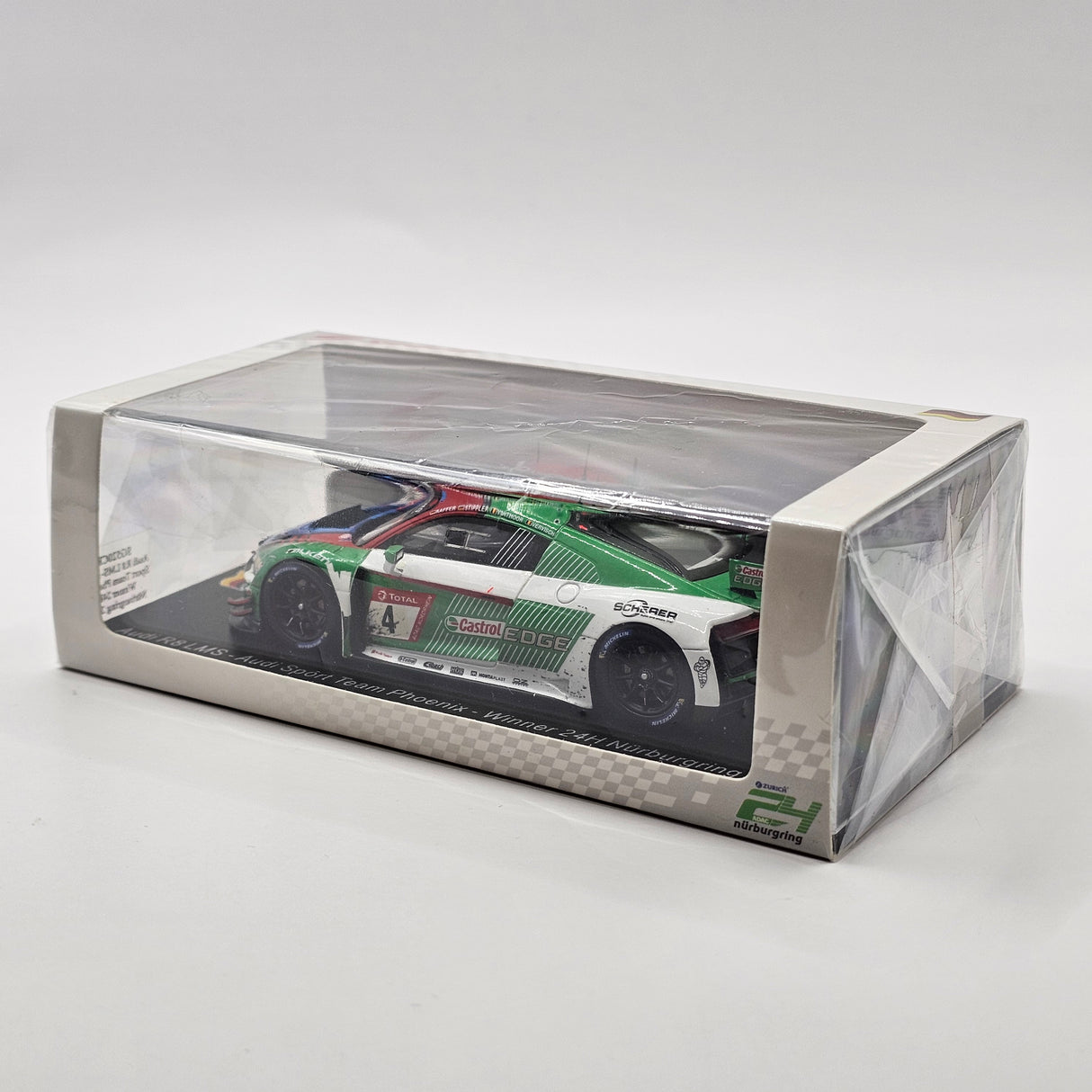 Spark Audi R8 LMS #4 Team Phoenix Winner 24Hrs Nurburgring 2019 Weathered 1/43 Scale