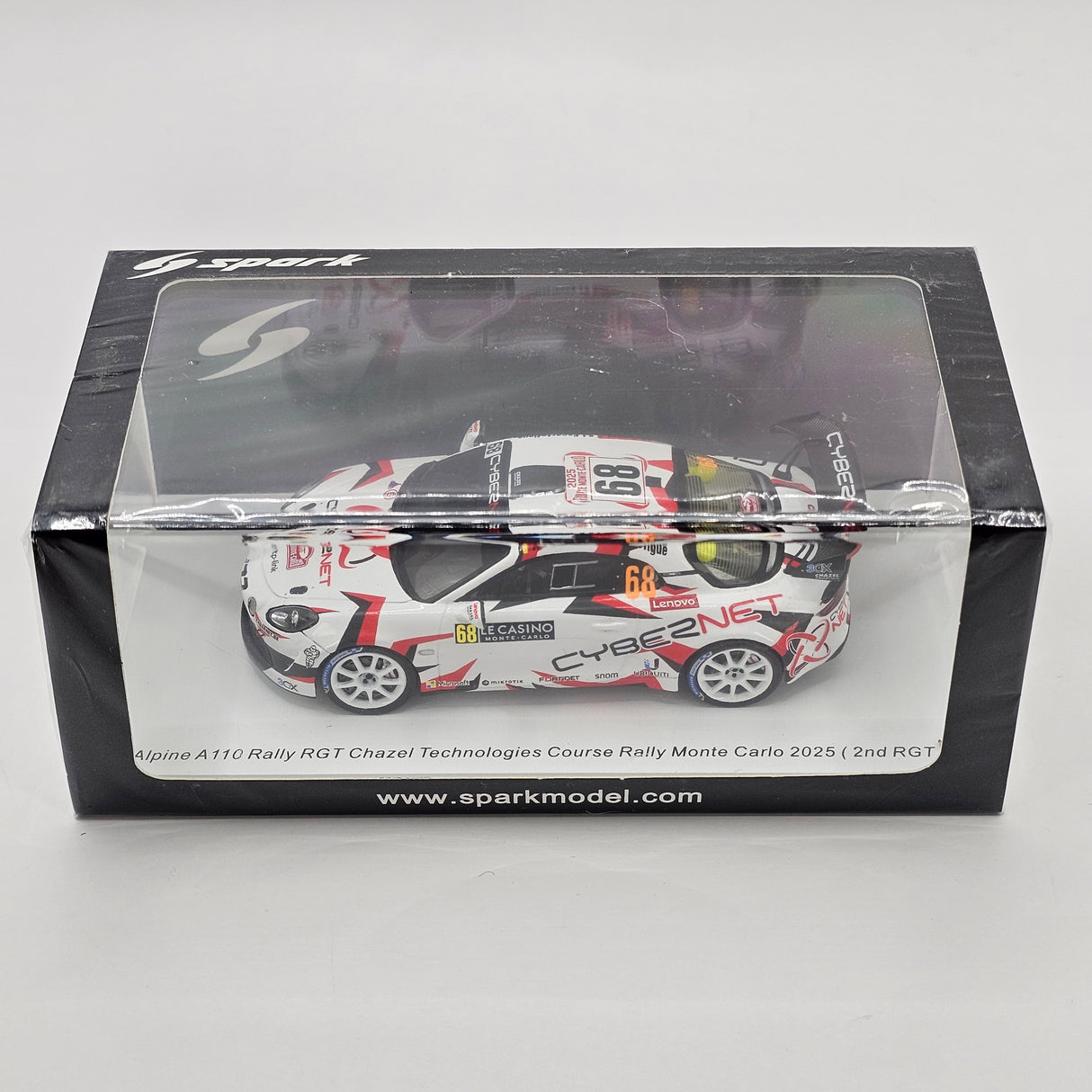 Spark Alpine A110 Rally RGT #68 Chazel Technologies Course Rally Monte Carlo 2025 (2nd RGT) 1/43 Scale