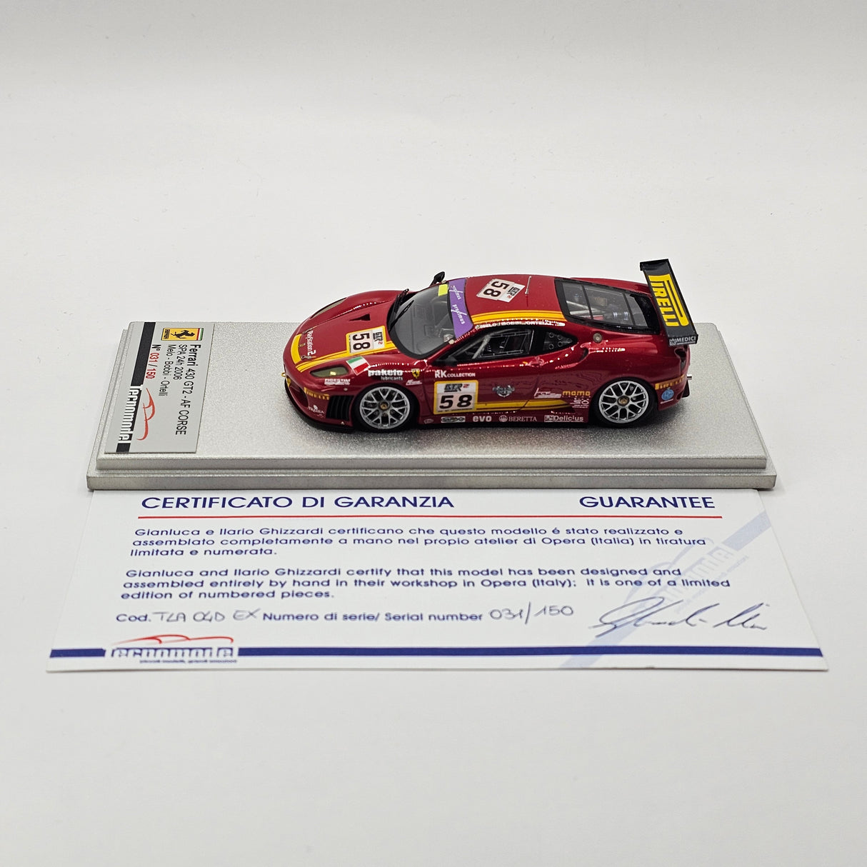 Tecnomodel Ferrari F430 GT2 #58 AF Corse Spa 24Hrs 2006 1/43 Scale TLA 04D-EX