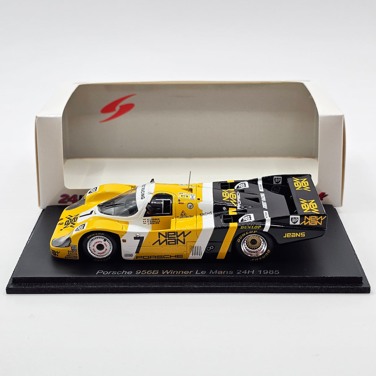 Spark Porsche 956B #7 NewMan Joest Racing 24Hrs Le Mans 1985 Winner 1/43 Scale