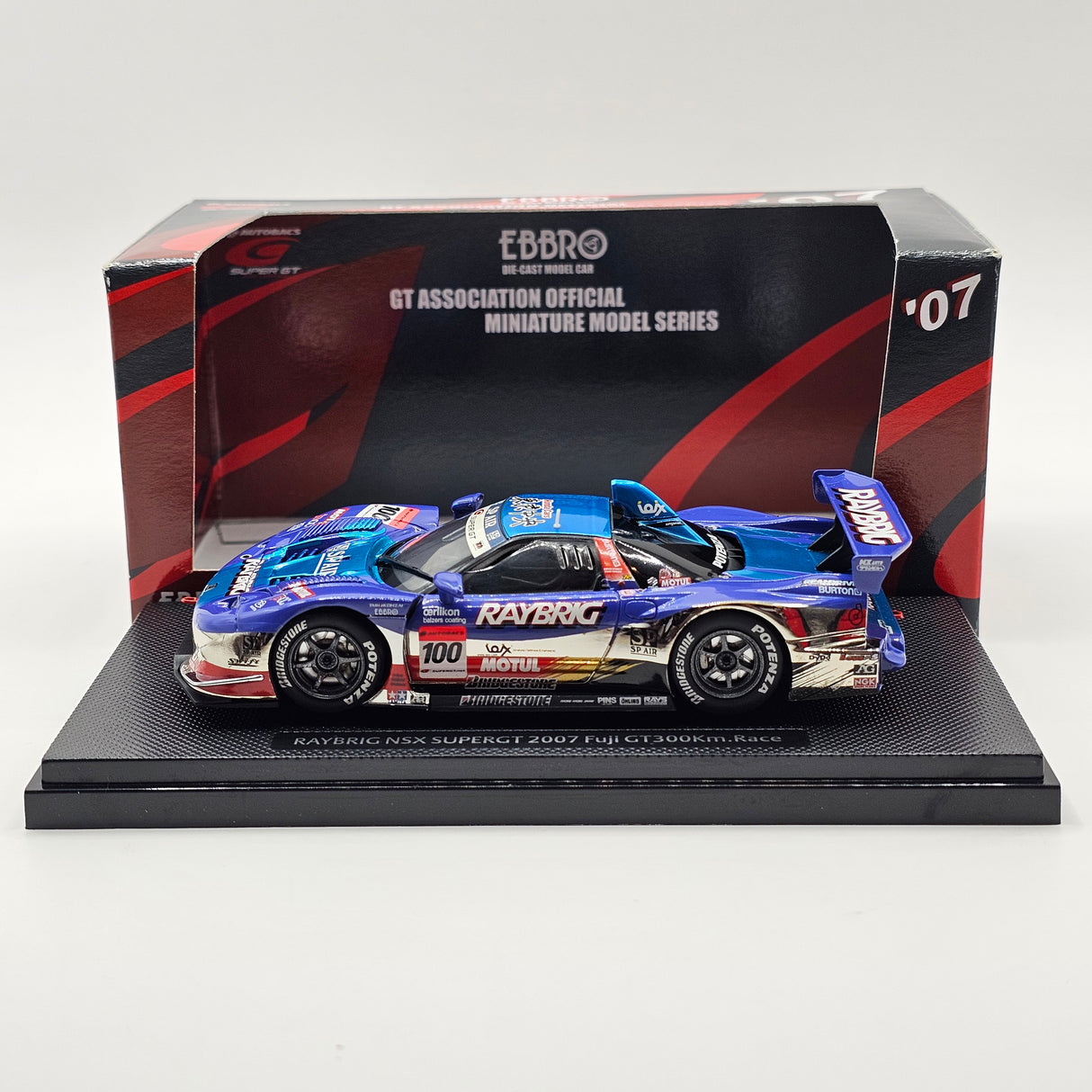 EBBRO Honda NSX #100 Raybrig Team Kunimitsu GT500 Super GT 2007 Fuji 1/43 Scale