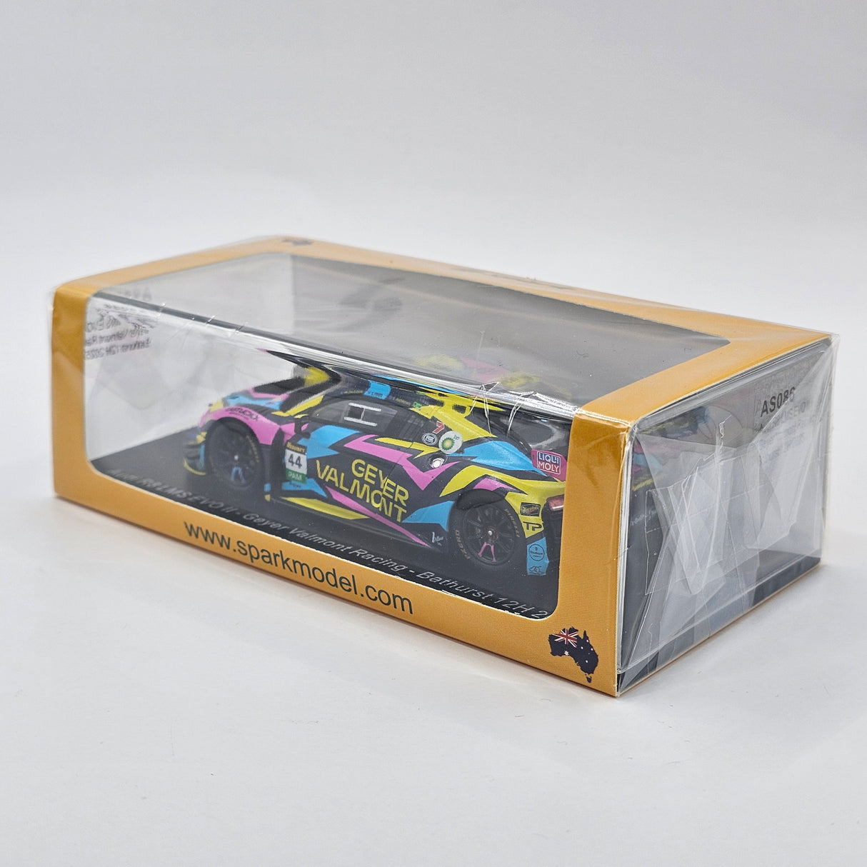 Spark Audi R8 LMS Evo II #44 Geyer Valmont Racing 12Hrs Bathurst 2025 1/43 Scale