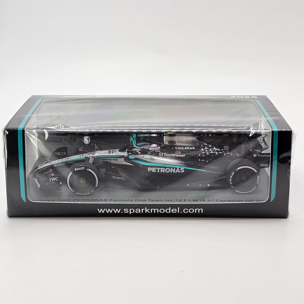 Spark Mercedes W16 #12 Kimi Antonelli Canadian F1 GP 2025 3rd 1/43 Scale S9617