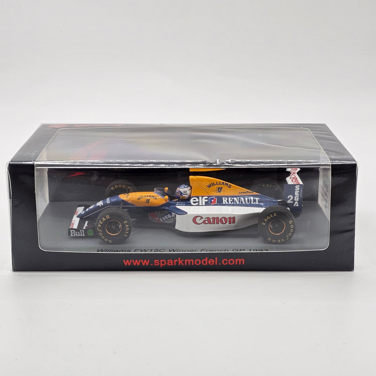 Spark Williams FW15C #2 Alain Prost Winner French F1 Grand Prix 1993 1/43 Scale