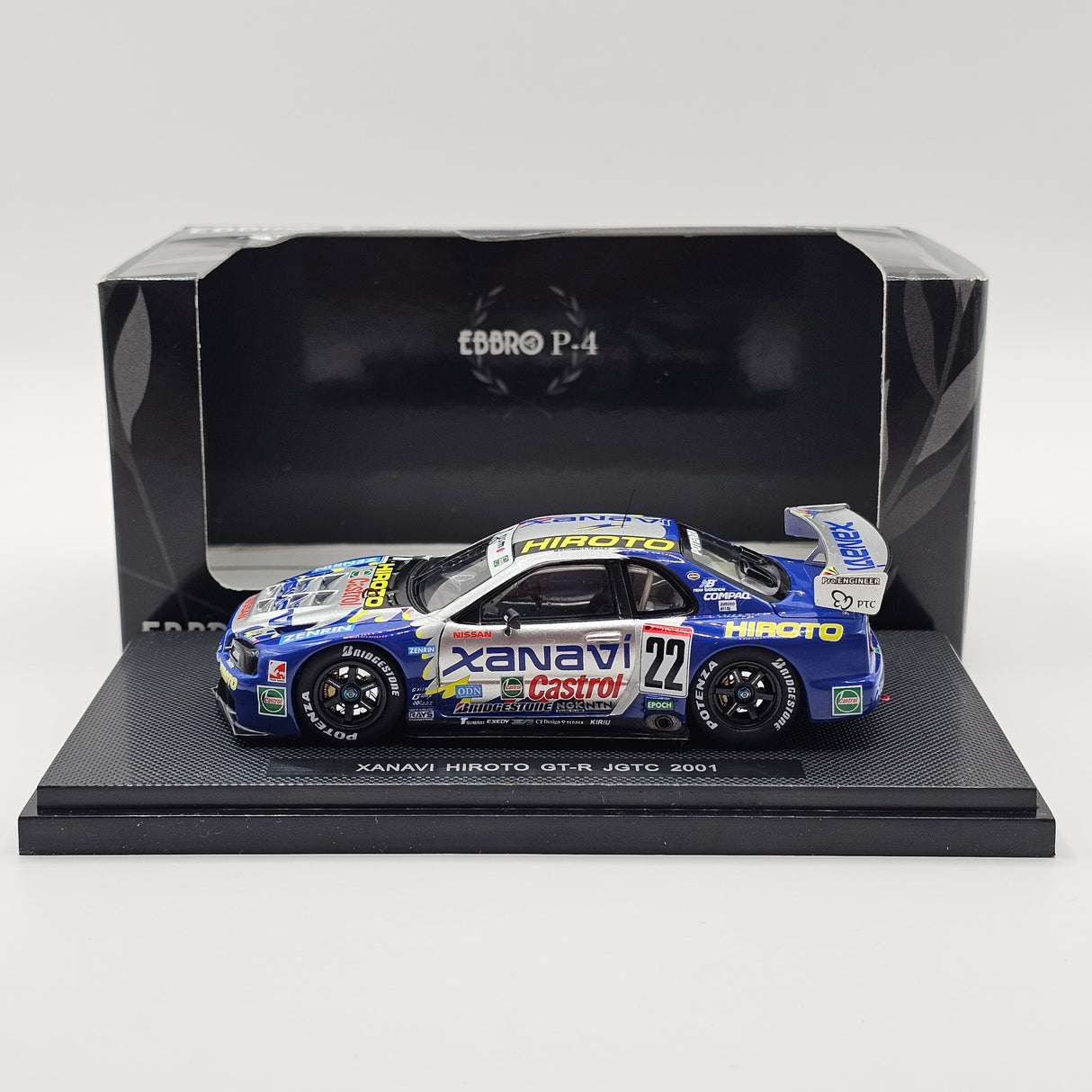 EBBRO P4 Nissan Skyline R34 GT-R #22 Xanavi Hiroto JGTC GT500 2001 1/43 Scale