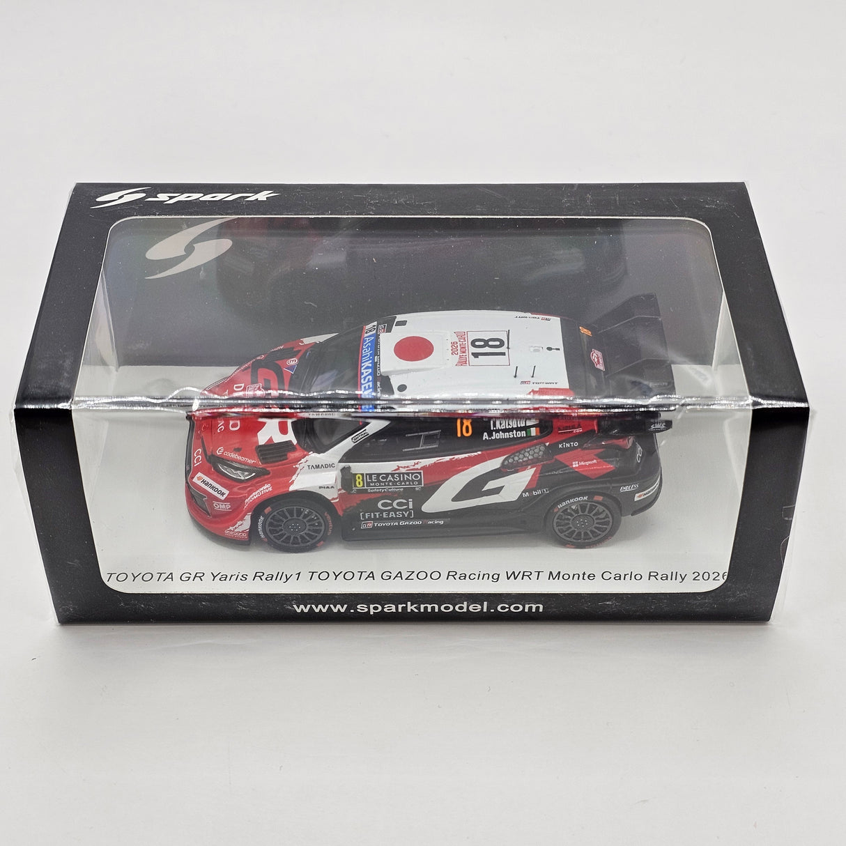 Spark Toyota GR Yaris Rally1 #18 Toyota Gazoo Racing WRT Monte Carlo Rally 2026 1/43 Scale