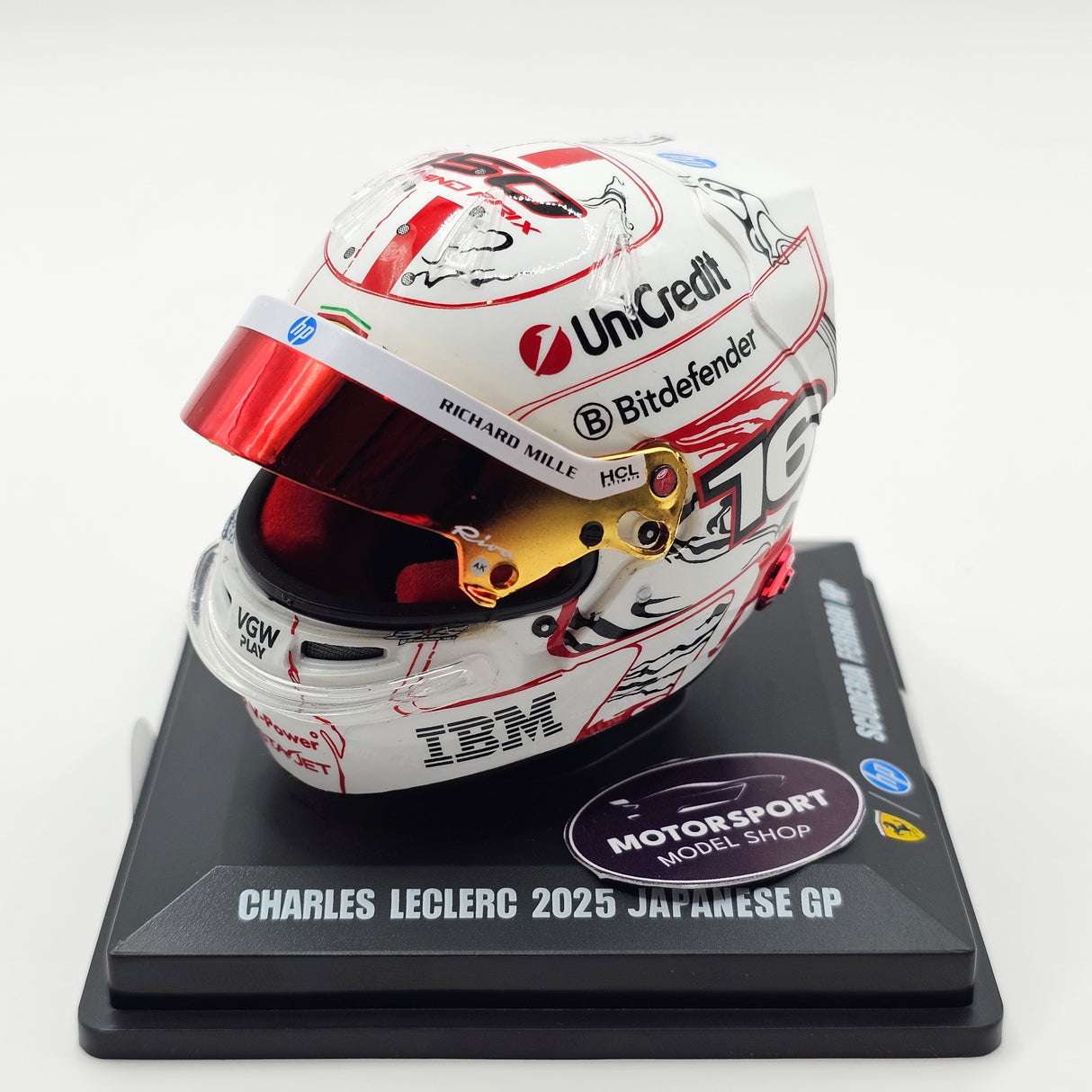 Looksmart Charles Leclerc Scuderia Ferrari HP Japan GP 2025 150th GP 1/5 Scale Helmet LSHEL012