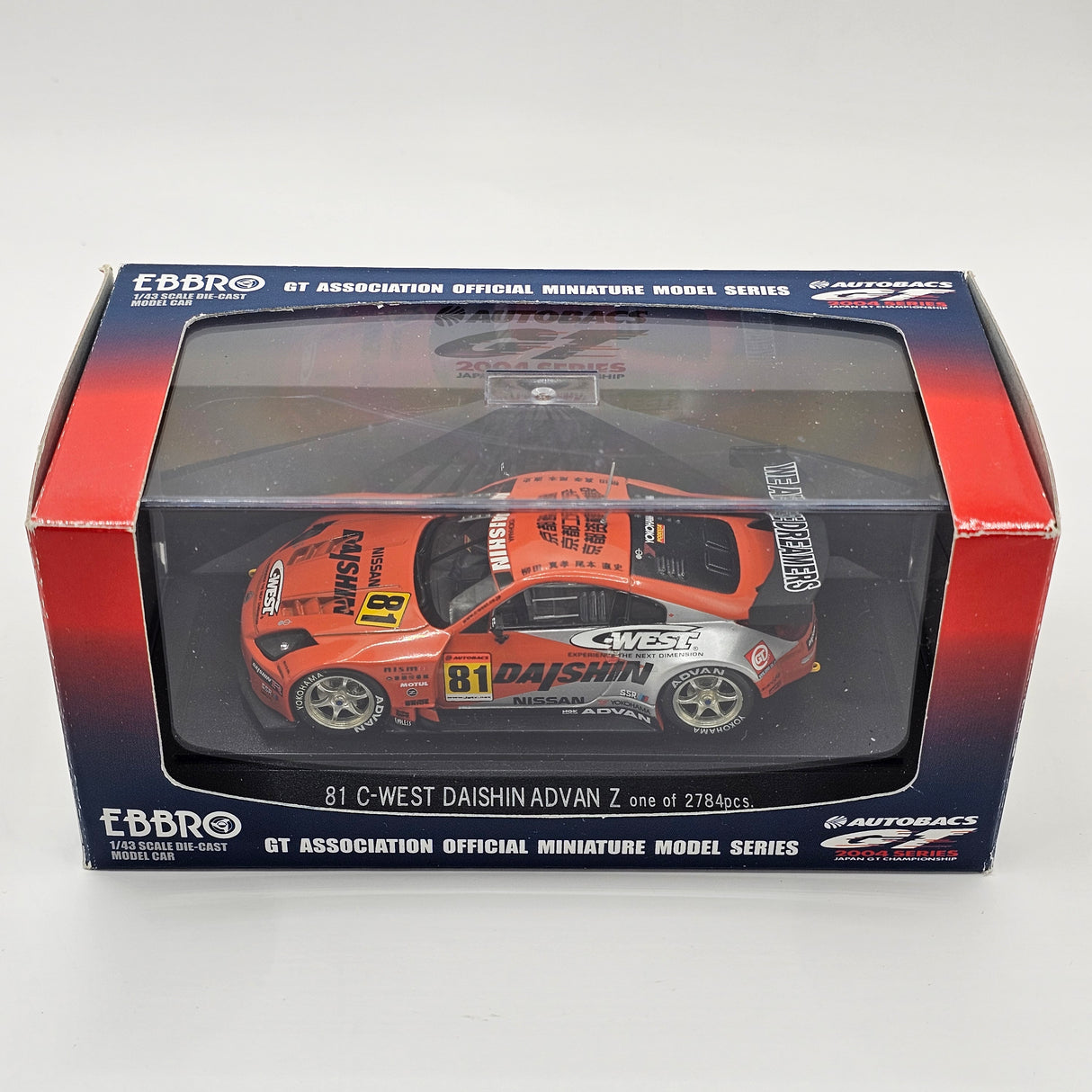EBBRO Nissan Z #81 Team Daishin C-West Advan JGTC 2004 GT300 1/43 Scale