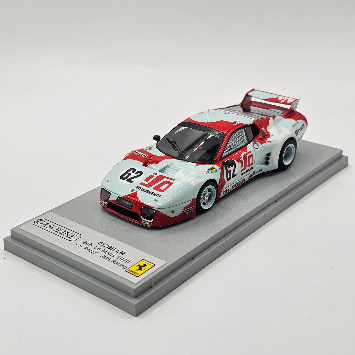 BBR Gasoline Ferrari 512BB/LM #62 JMS Racing 24Hrs Le Mans 1979 1/43 Scale