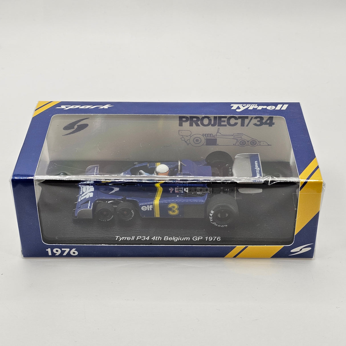 Spark Tyrrell P34 #3 Jody Scheckter 4th Belgium F1 GP 1976 1/43 Scale S7305