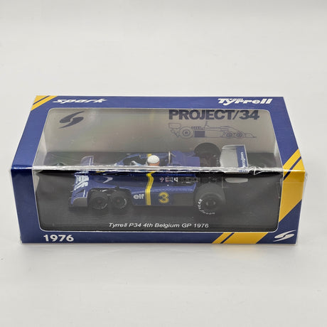 Spark Tyrrell P34 #3 Jody Scheckter 4th Belgium F1 GP 1976 1/43 Scale S7305