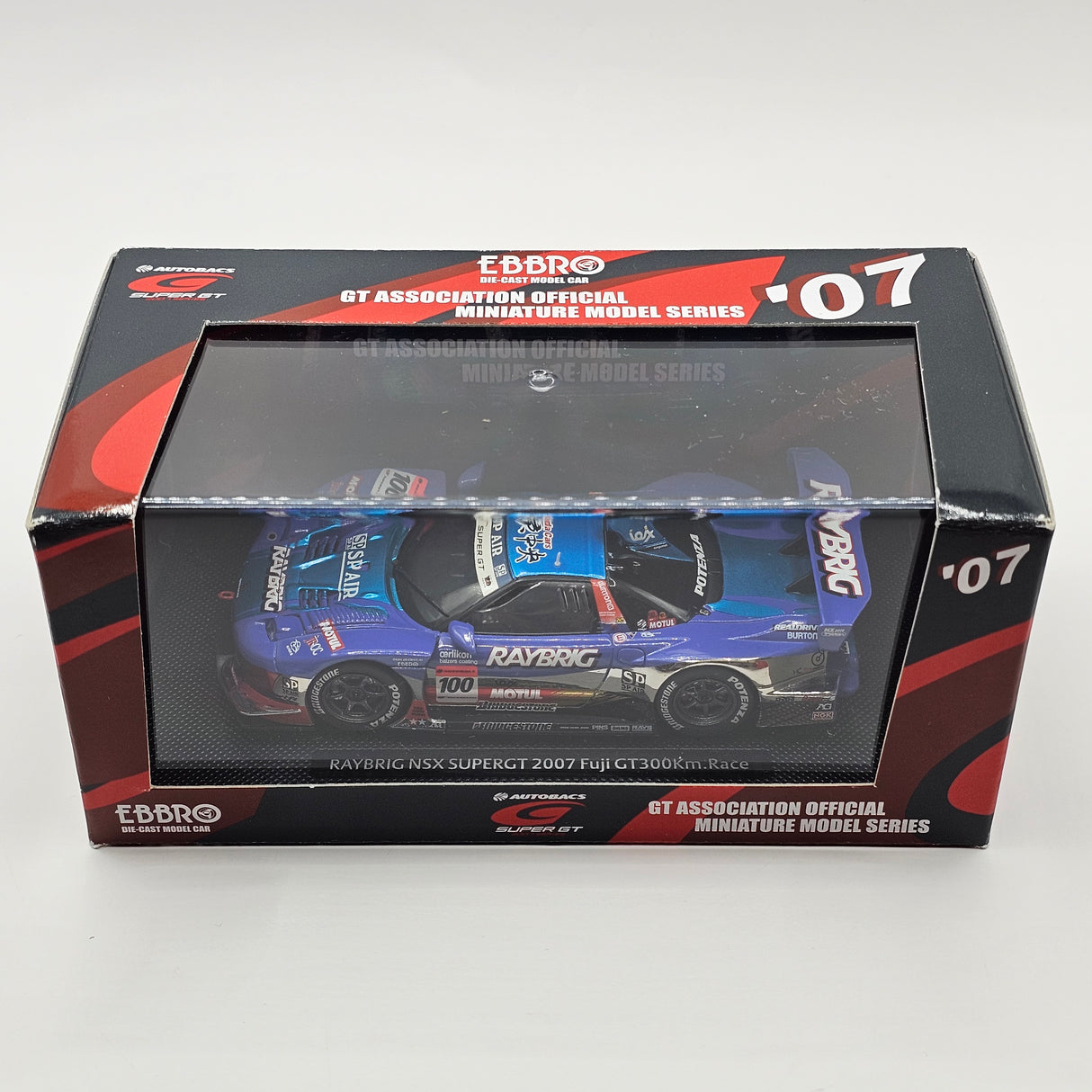 EBBRO Honda NSX #100 Raybrig Team Kunimitsu GT500 Super GT 2007 Fuji 1/43 Scale