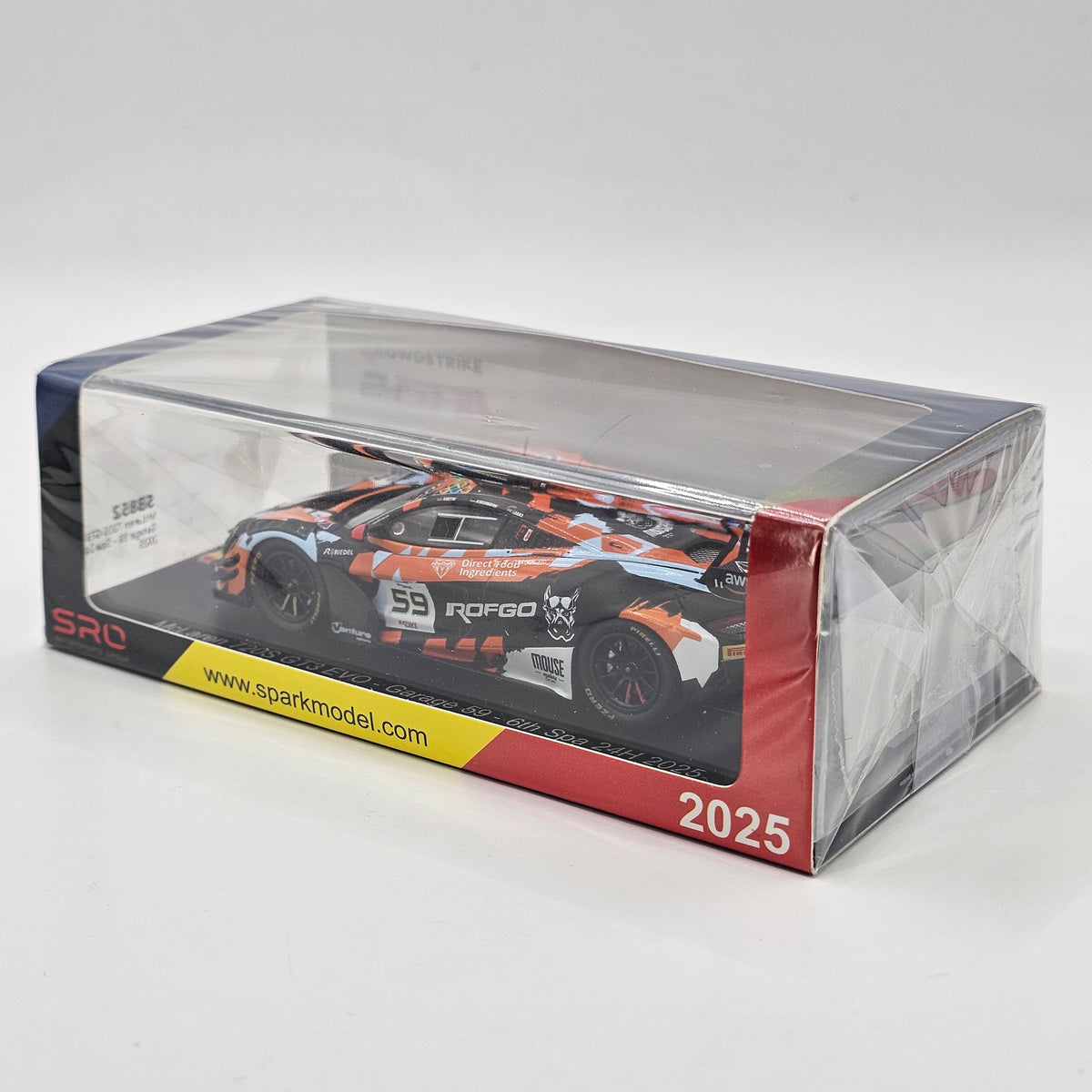 Spark McLaren 720S GT3 EVO #59 Garage 59 24Hrs Spa 2025 1/43 Scale