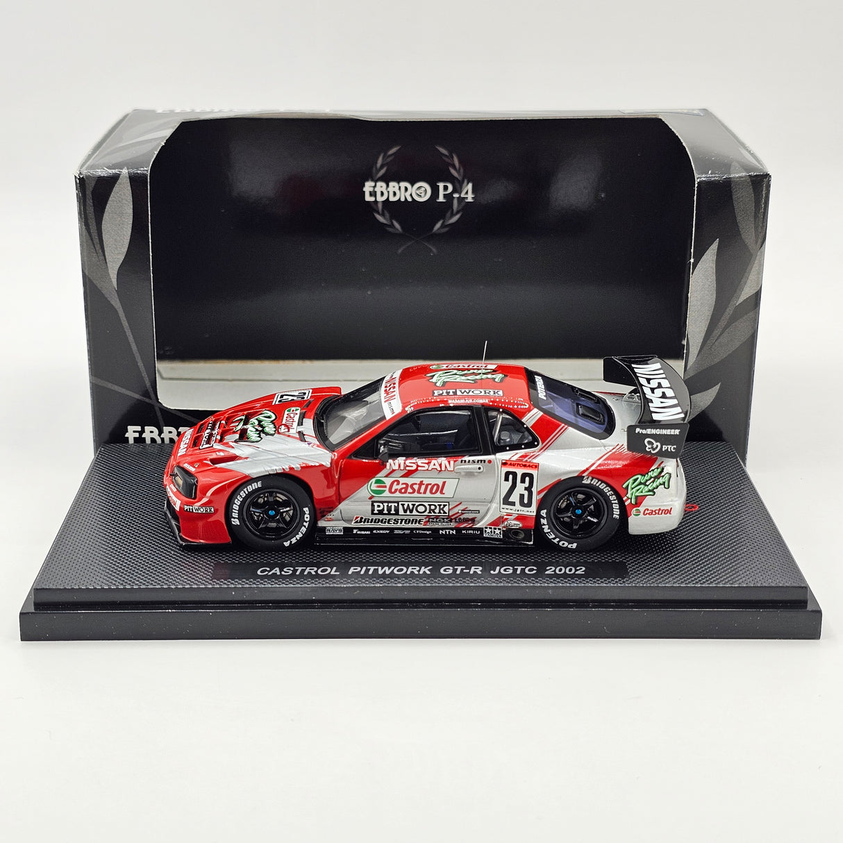 EBBRO P4 Nissan Skyline R34 GT-R #23 Castrol Pitwork JGTC GT500 2002 1/43 Scale