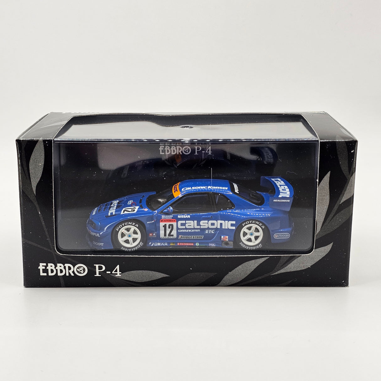 EBBRO P-4 Nissan Skyline R34 GT-R GT500 #12 Calsonic JGTC 2002 1/43 Scale