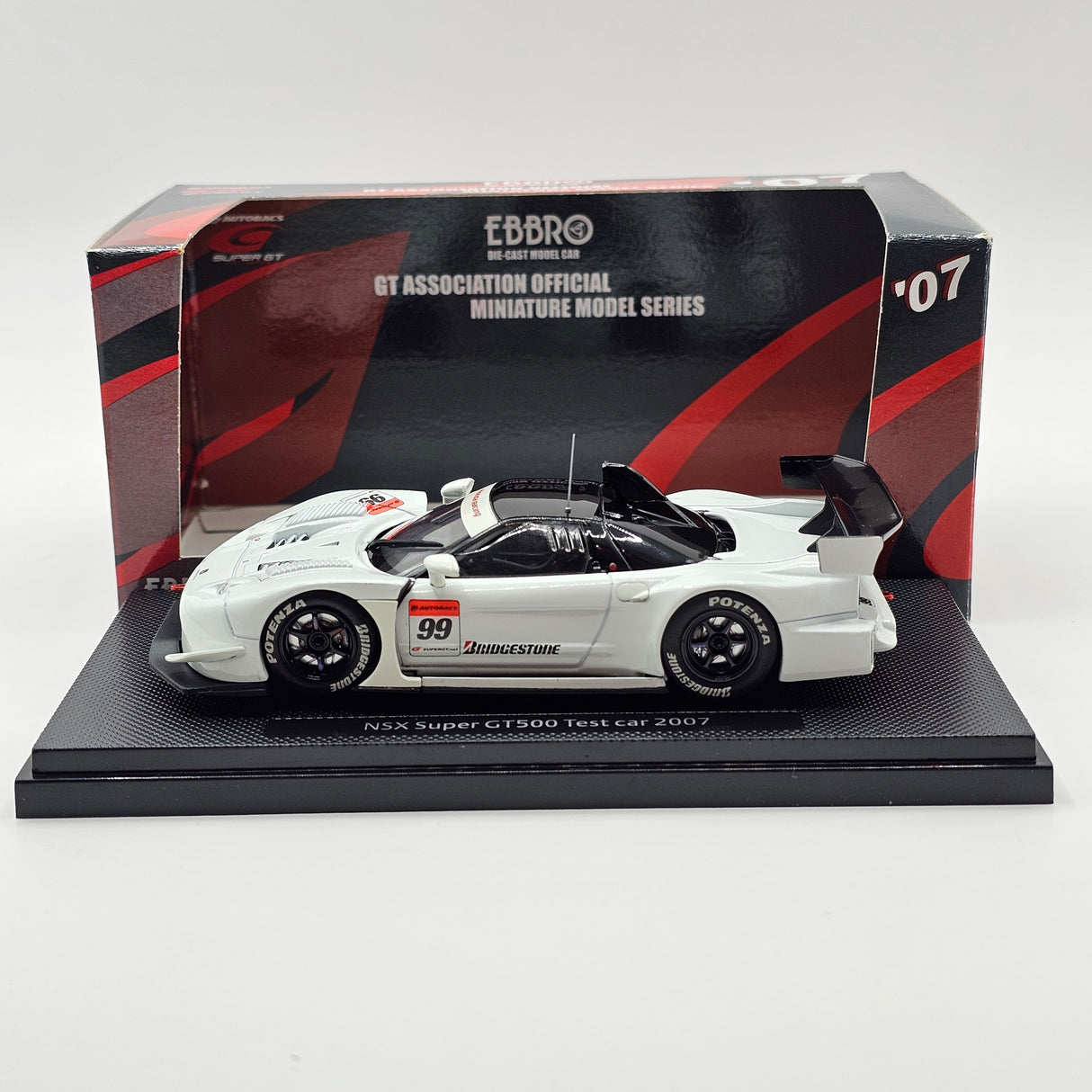 EBBRO Honda NSX GT500 #99 Test Car Super GT 2007 1/43 Scale