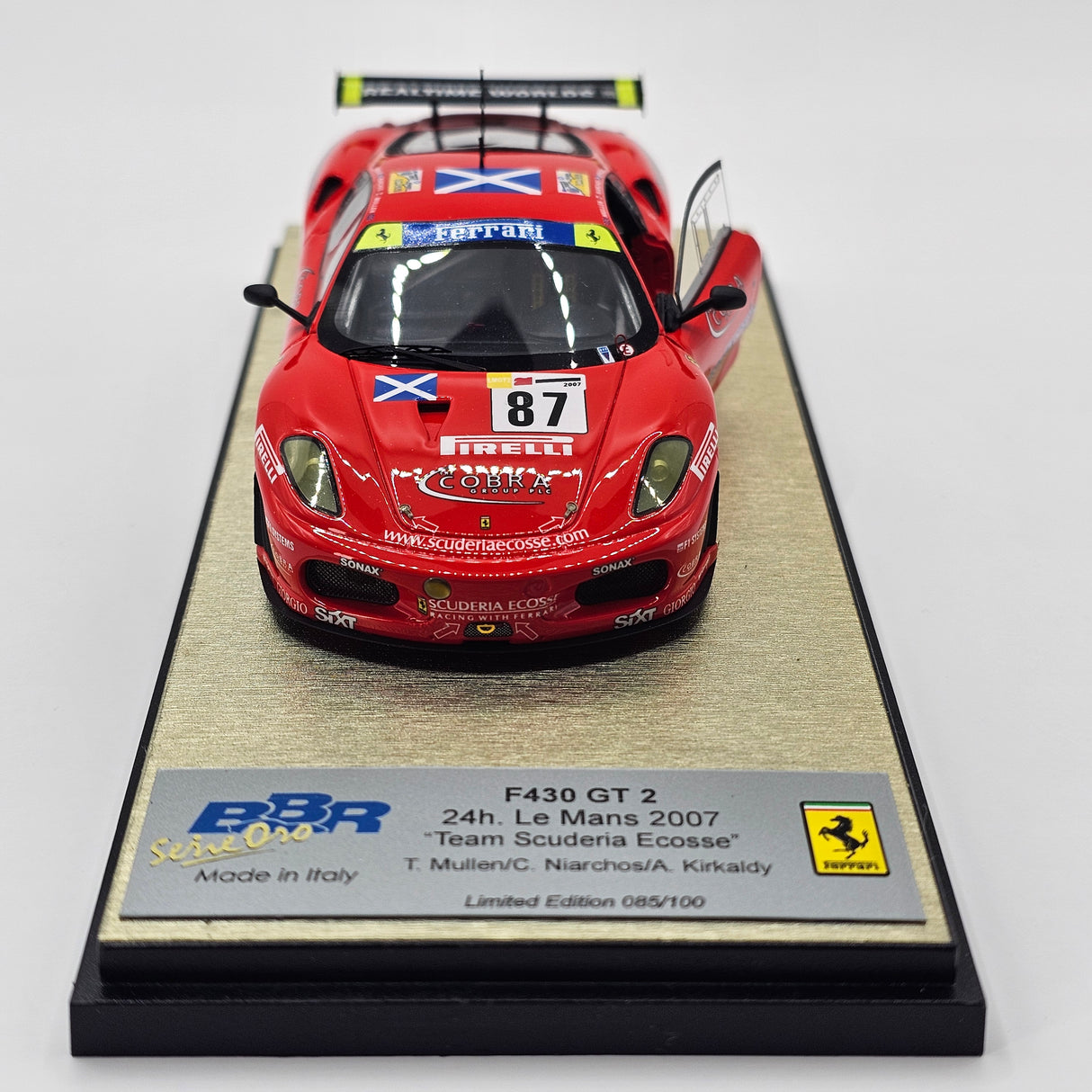 BBR Ferrari F430 GT2 #87 Scuderia Ecosse 24Hrs Le Mans 2007 1/43 Scale