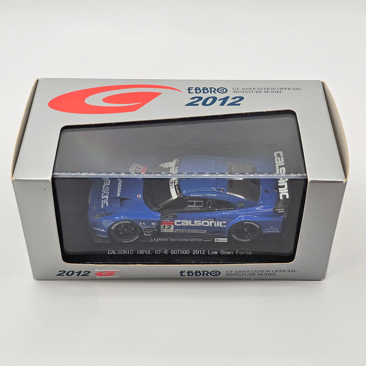 EBBRO Nissan GT-R GT500 #12 Calsonic Team Impul Super GT 2012 L.Downforce 1/43 Scale