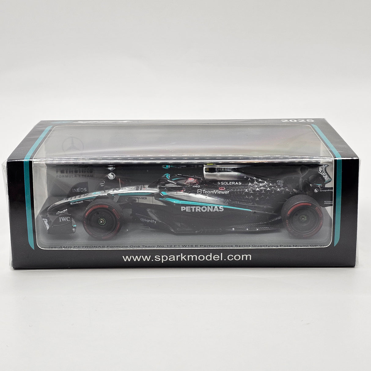 Spark Mercedes W16 #12 Kimi Antonelli Sprint Qualifying Pole Miami GP 2025 1/43 Scale S9627