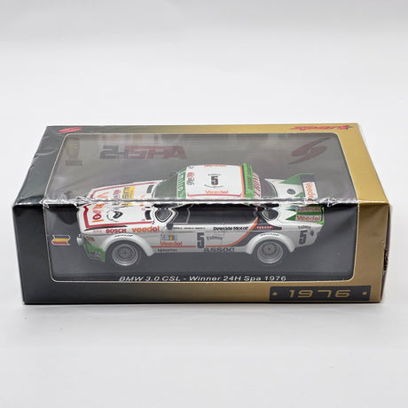 Spark BMW 3.0 CSL #5 Ecurie Jemeda Winner 24 Hours of Spa 1976 1/43 Scale 43SPA1976