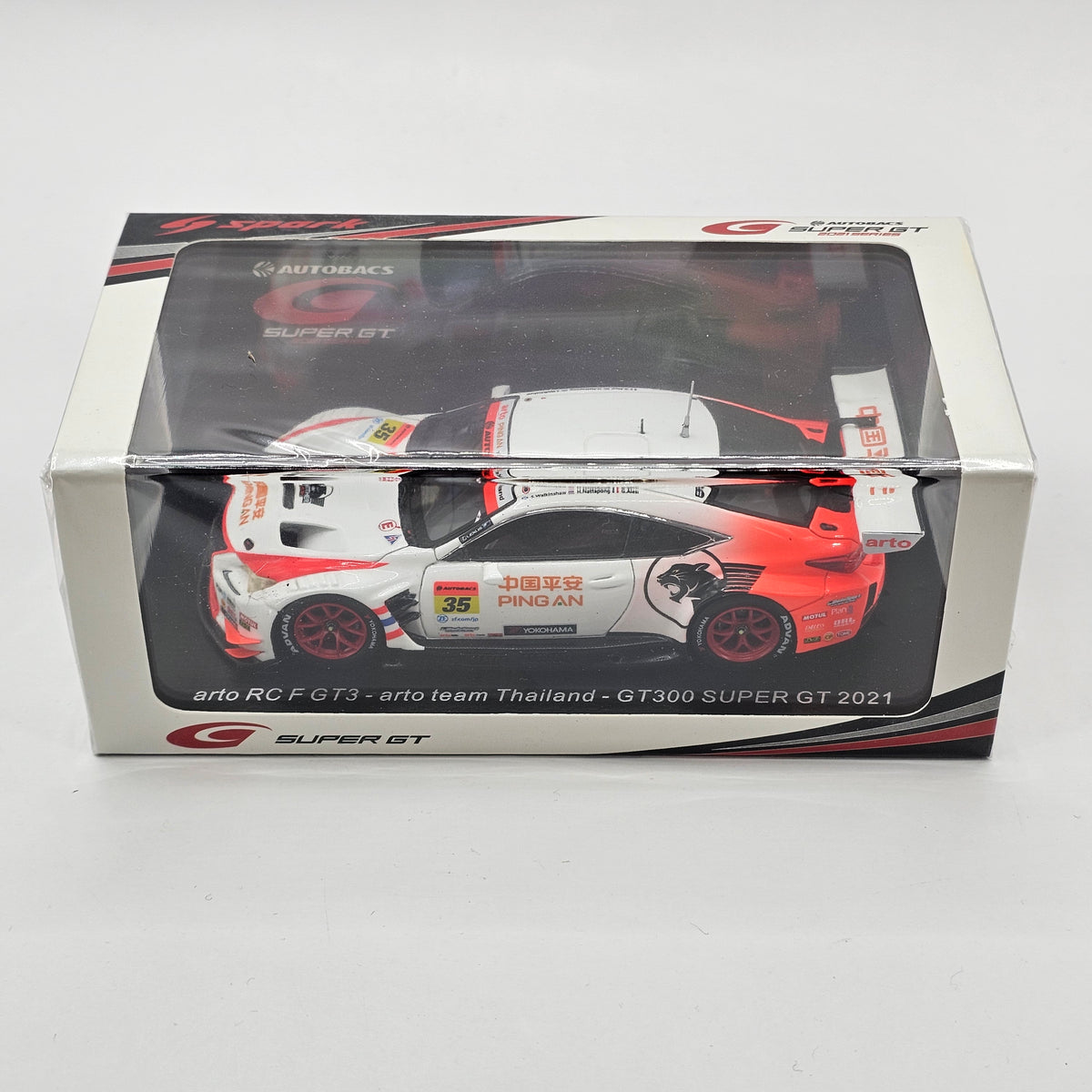 Spark Lexus RC F GT3 #35 arto Team Thailand Super GT GT300 2021 1/43 Scale