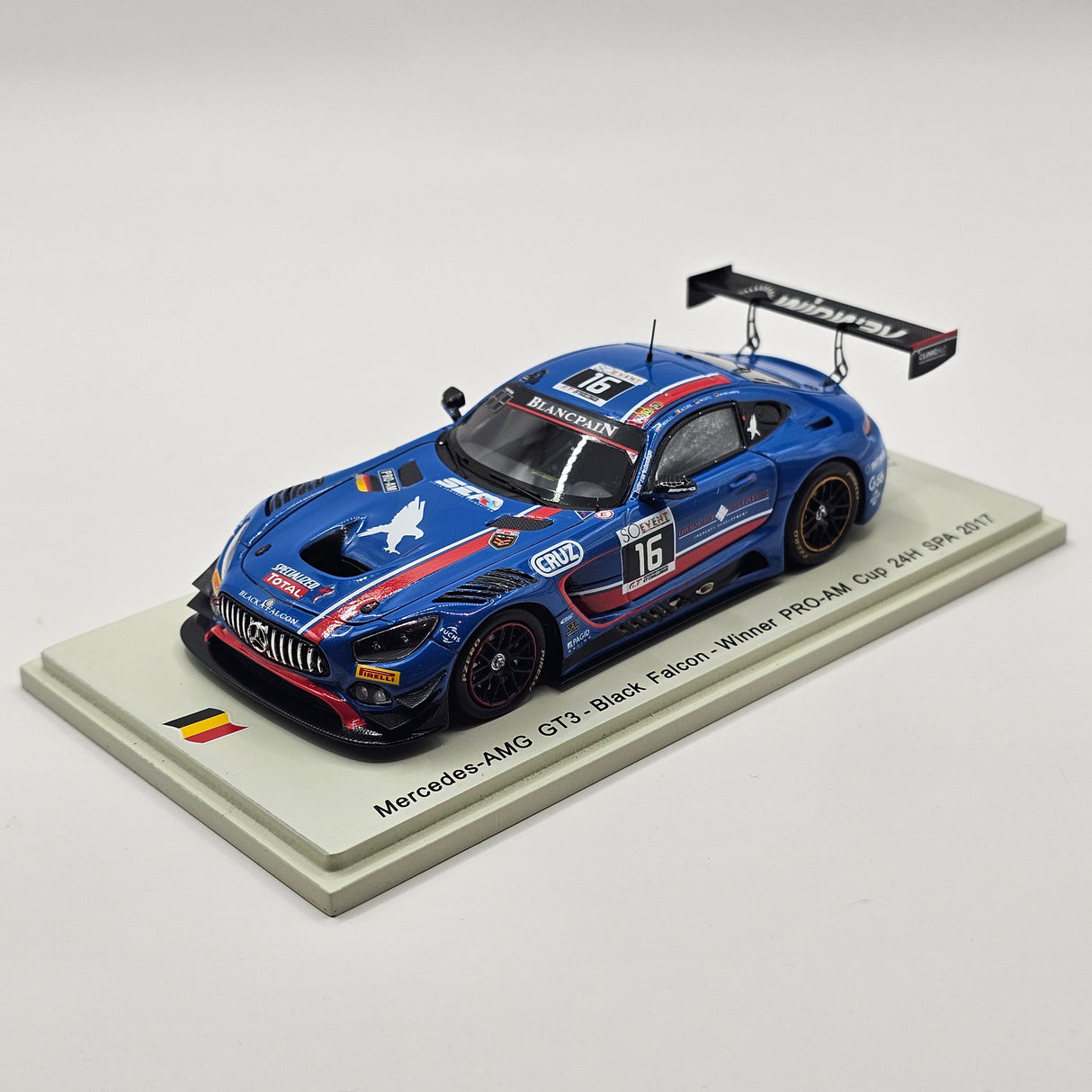 Spark Mercedes-AMG GT3 #16 Black Falcon 24Hrs Spa 2017 PRO-AM Cup Winner 1/43 Scale