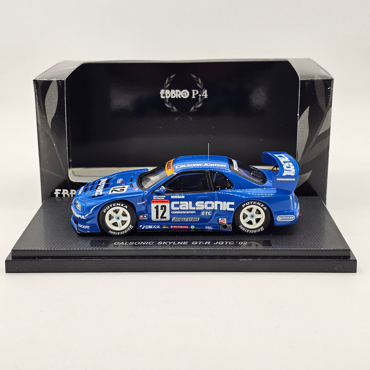EBBRO P-4 Nissan Skyline R34 GT-R GT500 #12 Calsonic JGTC 2002 1/43 Scale
