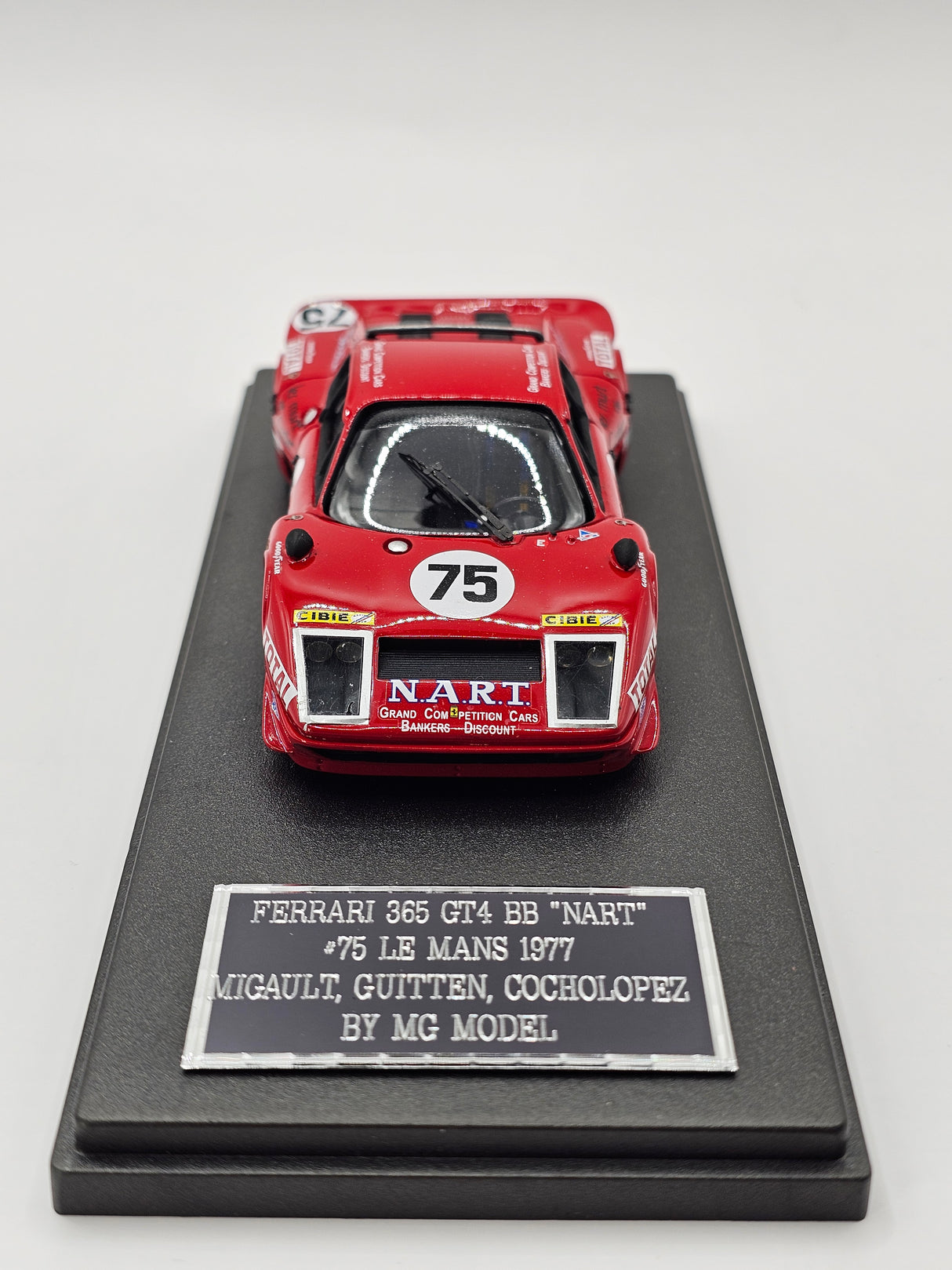 MG Model Ferrari 365 GT/4 BB #75 NART 24Hrs Le Mans 1977 1/43 Scale