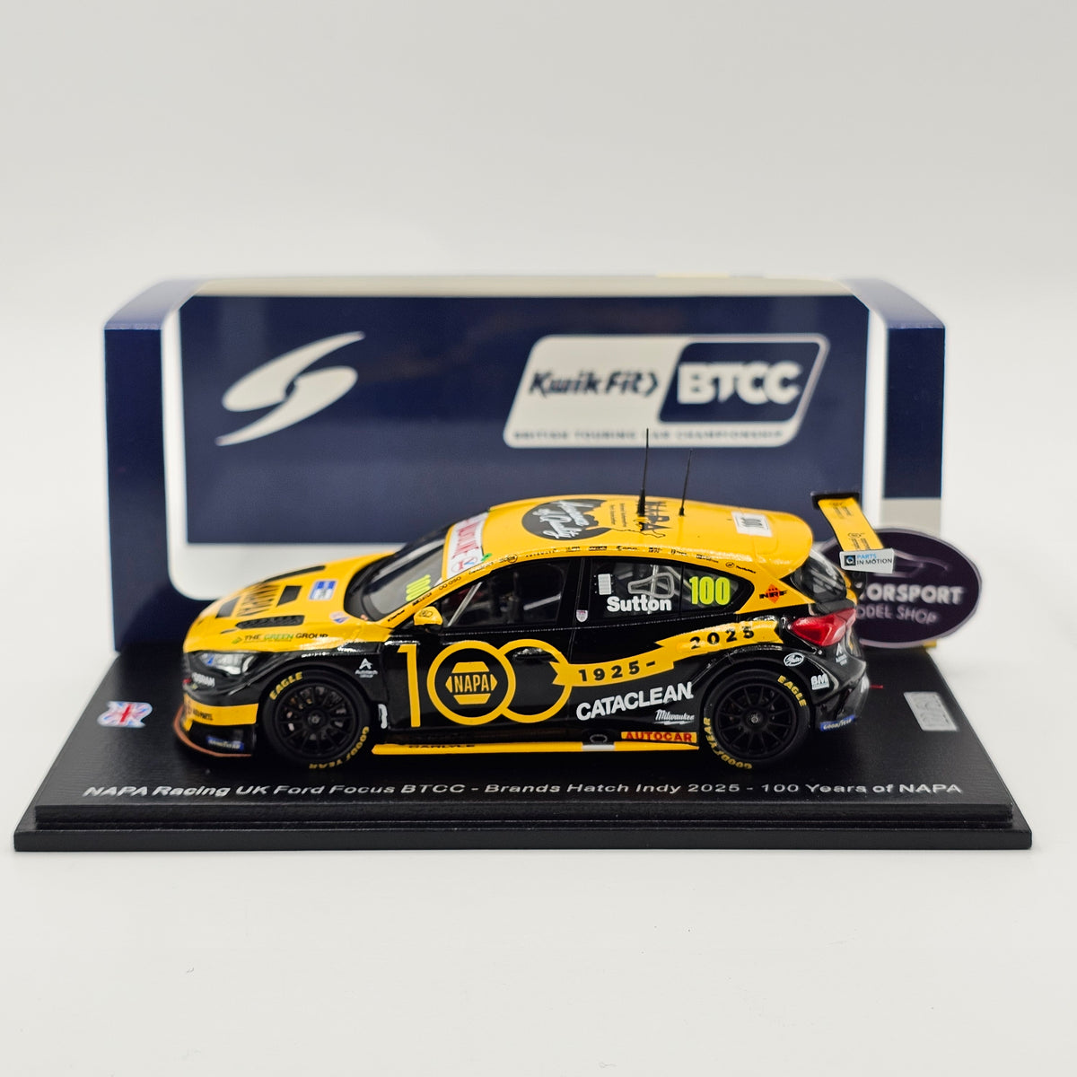 Spark Ford Focus BTCC #100 Ashley Sutton Brands Hatch Indy 2025 1/43 Scale UK041