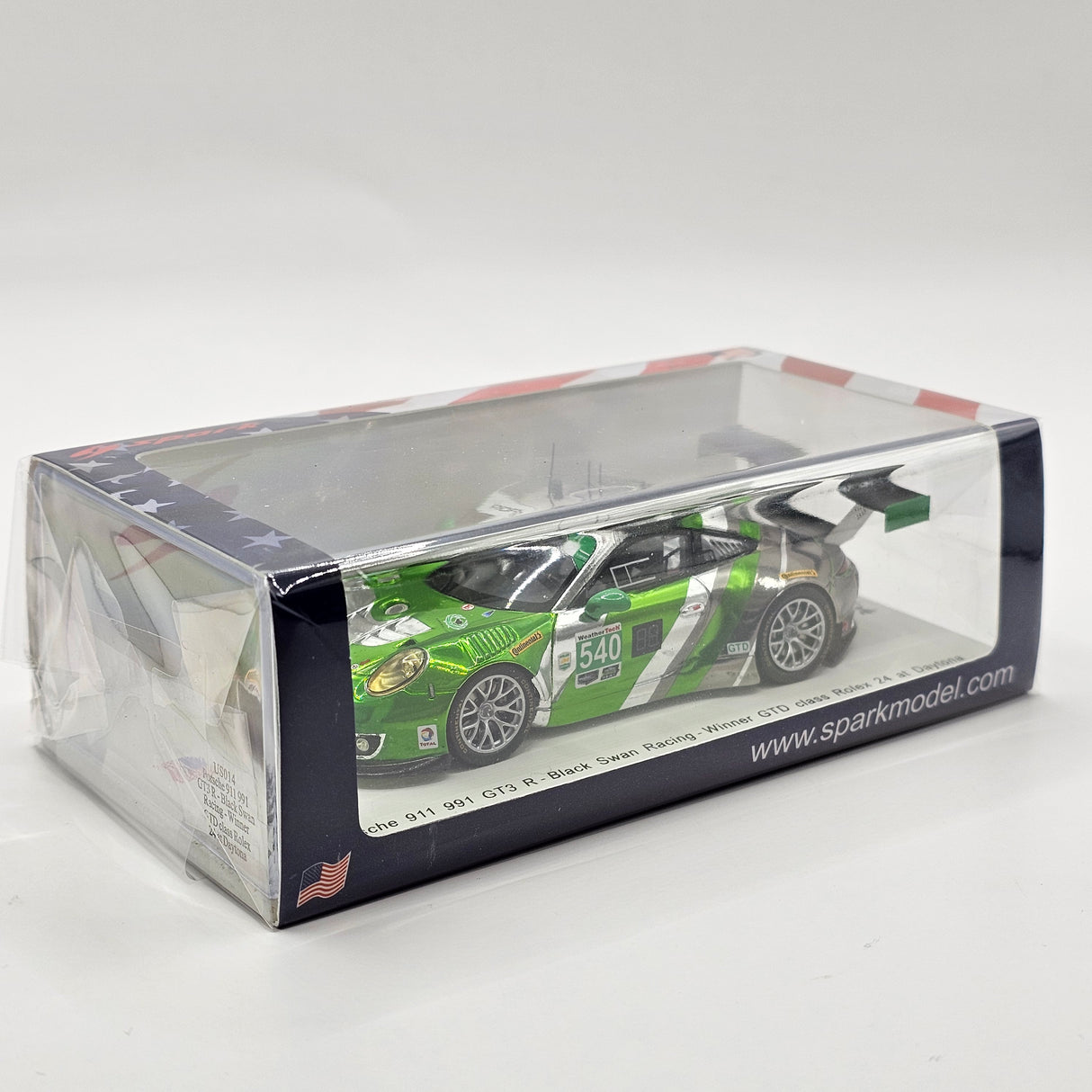 Spark Porsche 911 991 GT3 R #540 Black Swan Racing 24Hrs Daytona 2016 1/43 Scale