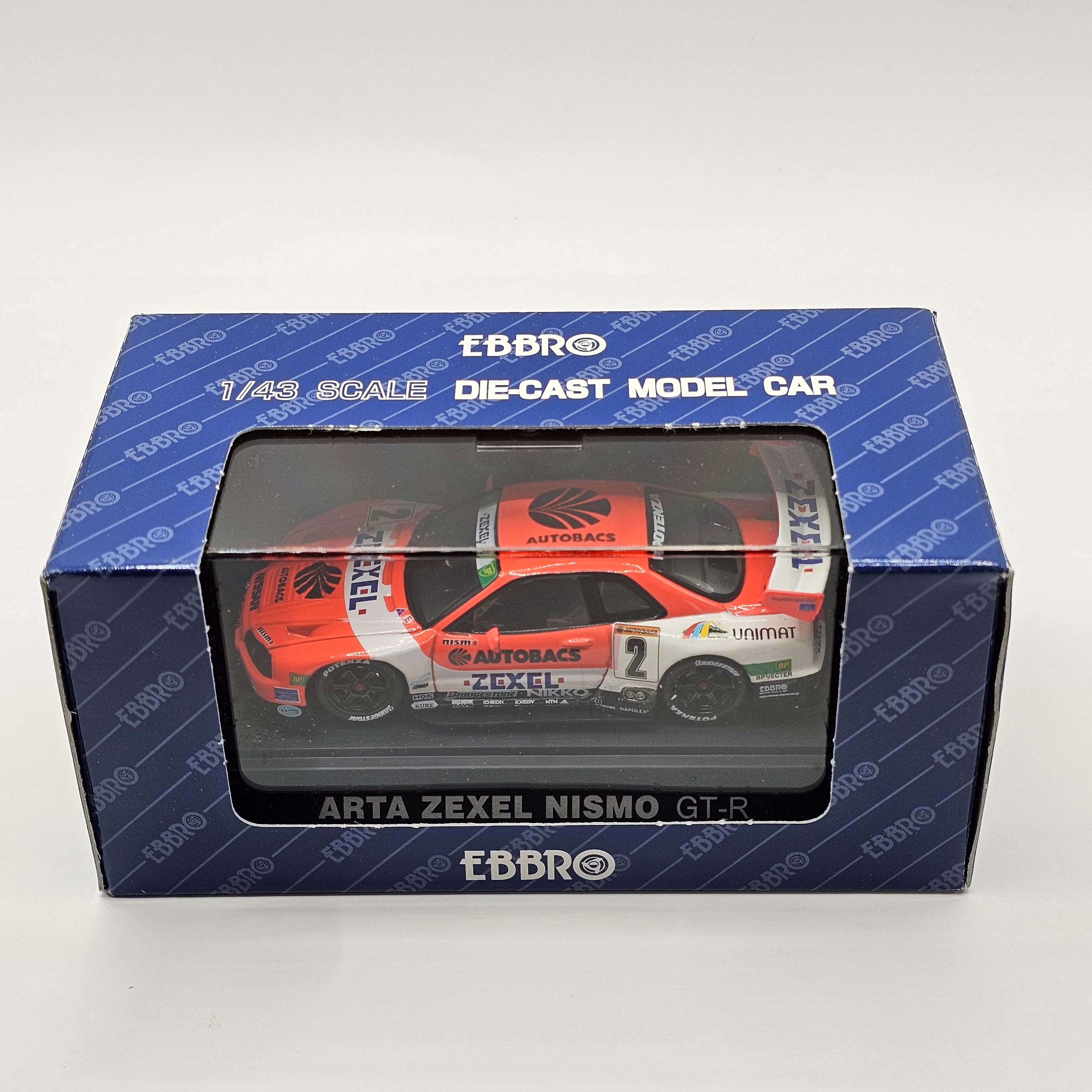 EBBRO Nissan Skyline R34 GT-R #2 Arta Zexel JGTC GT500 1999 1/43 Scale
