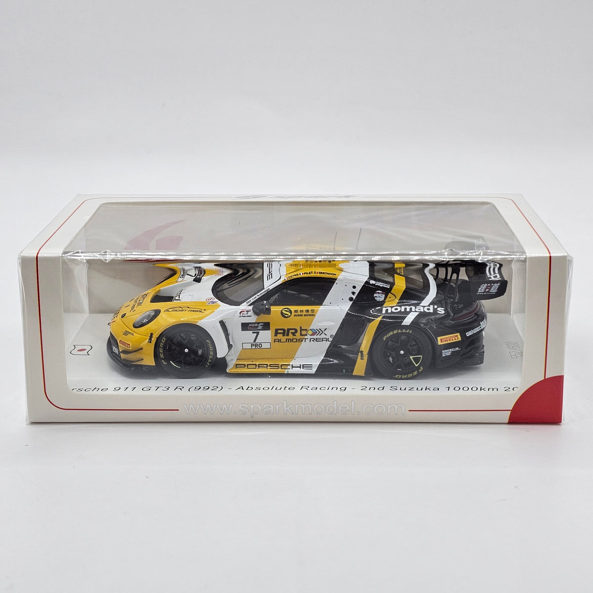 Spark Porsche 911 GT3R 992 #7 Absolute Racing 2nd Suzuka 1000KM 2025 1/43 Scale SJ185