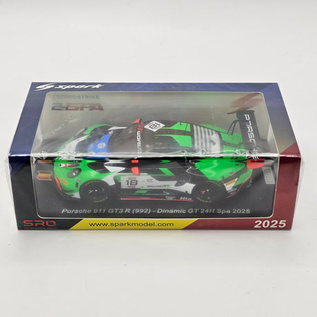 Spark Porsche 911 GT3 R (992) #18 Dinamic GT 24Hrs Spa 2025 1/43 Scale