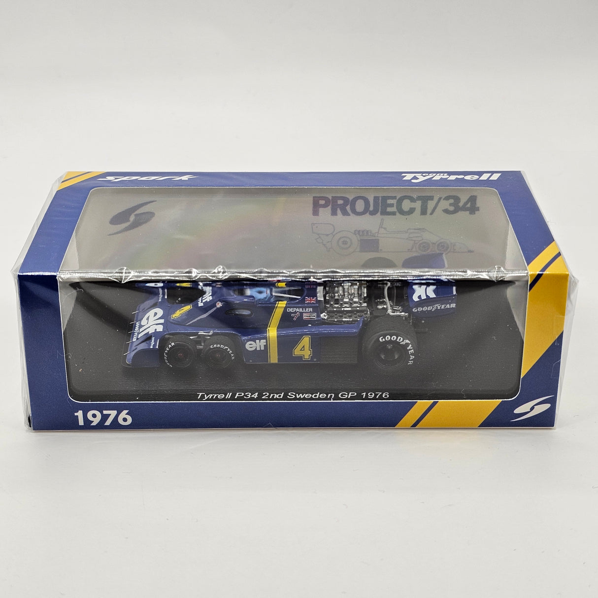Spark Tyrrell P34 #4 Patrick Depailler 2nd Sweden F1 GP 1976 1/43 Scale S7307