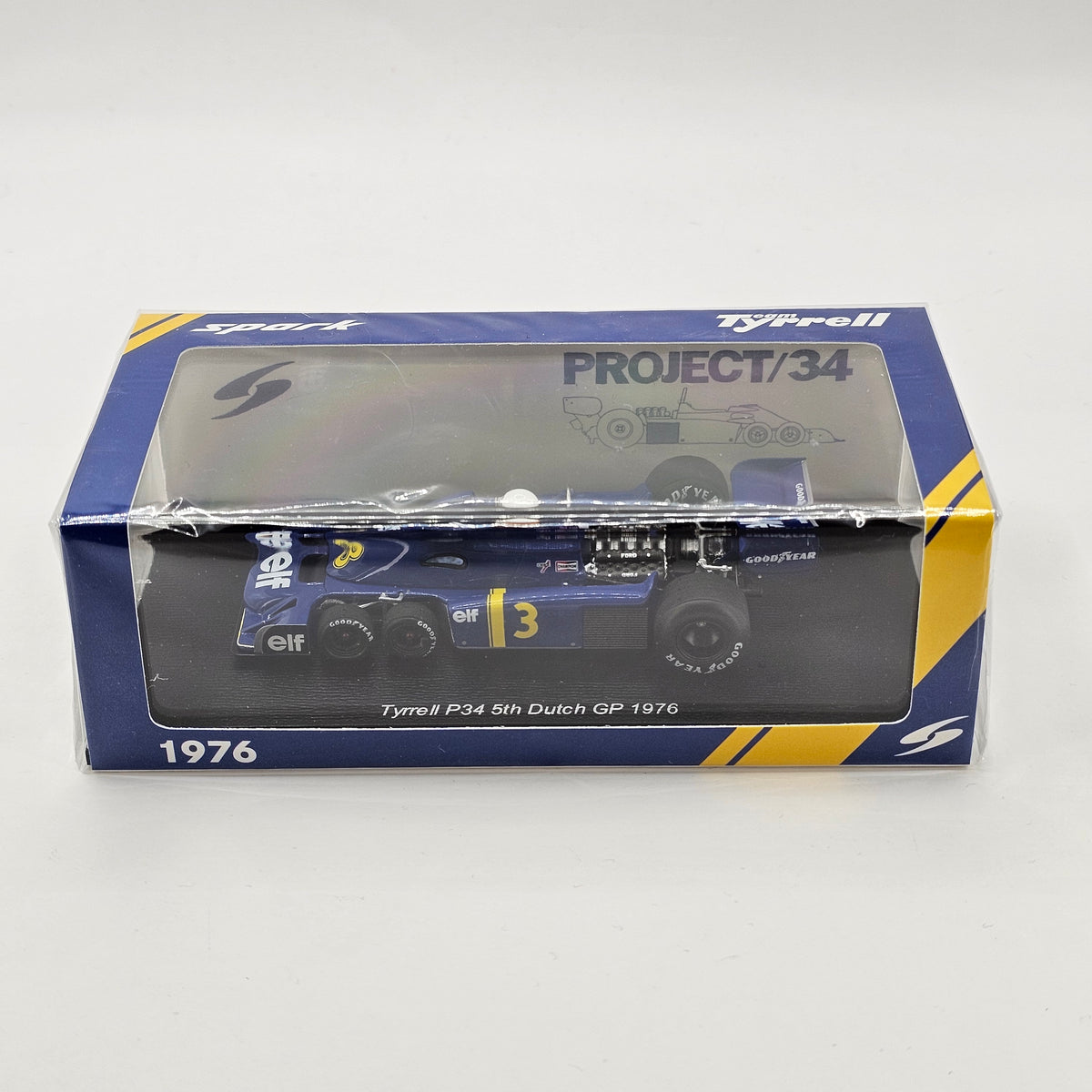 Spark Tyrrell P34 #3 Jody Scheckter 5th Dutch F1 GP 1976 1/43 Scale S7309