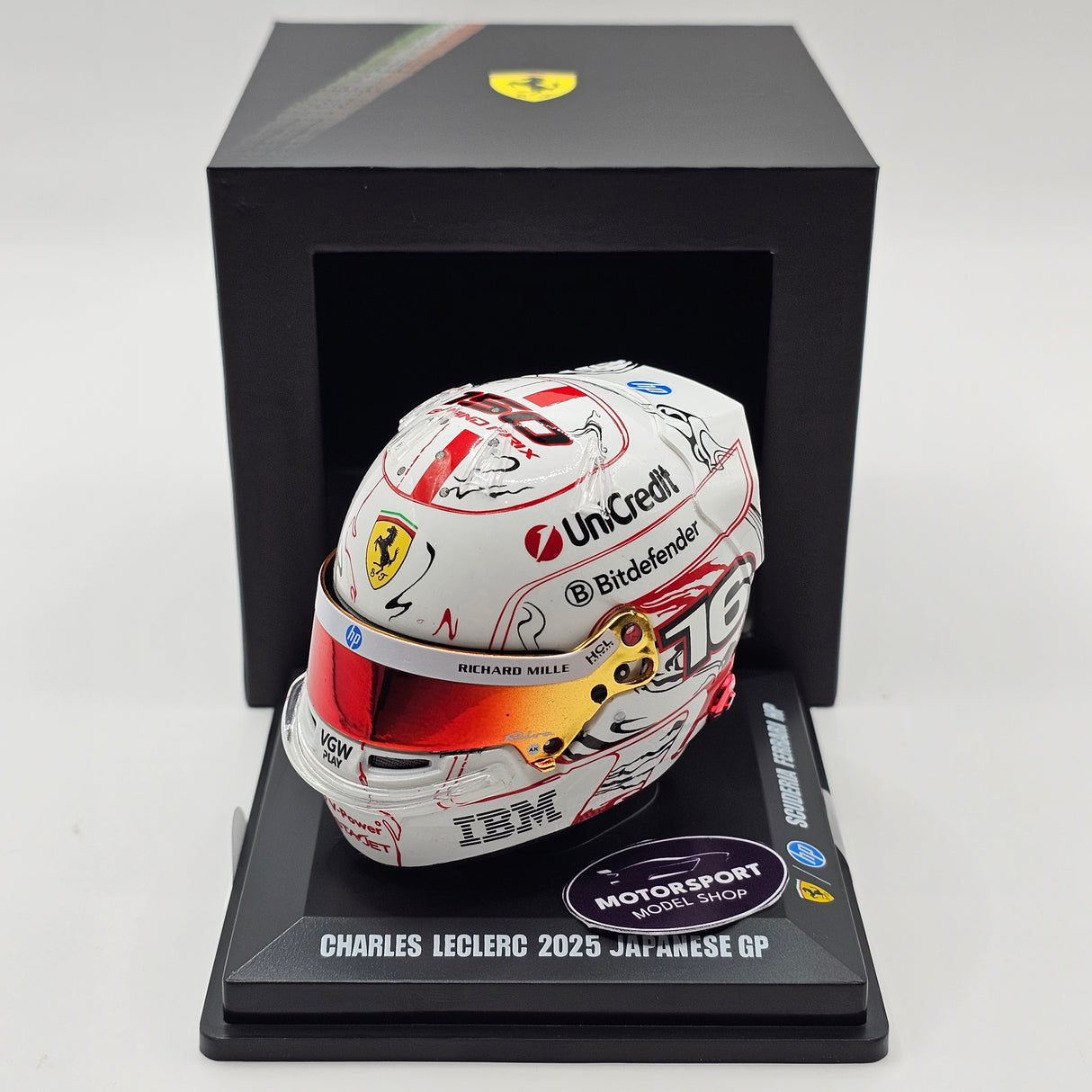 Looksmart Charles Leclerc Scuderia Ferrari HP Japan GP 2025 150th GP 1/5 Scale Helmet LSHEL012