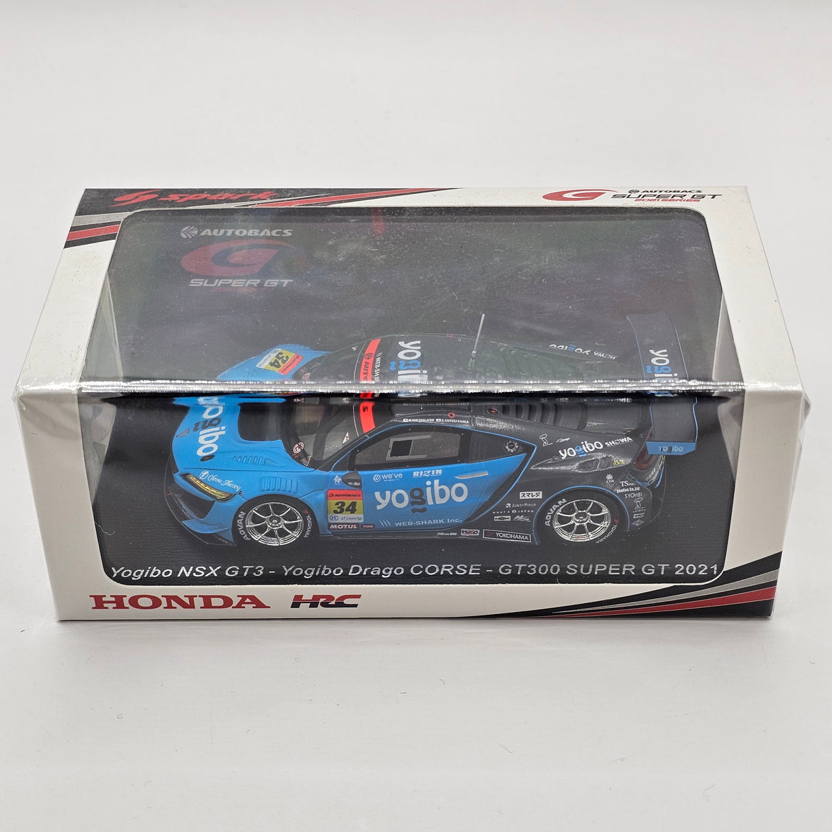 Spark Honda NSX GT3 Evo #34 Yogibo Drago Corse Super GT GT300 2021 1/43 Scale
