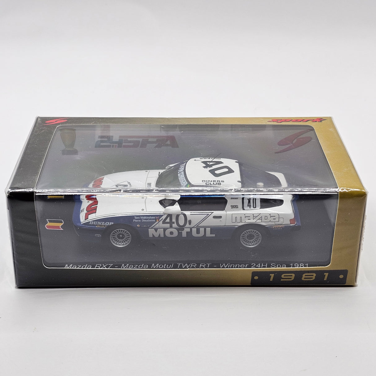 Spark Mazda RX-7 #40 Mazda Motul TWR Team Winner 24Hrs Spa 1981 1/43 Scale