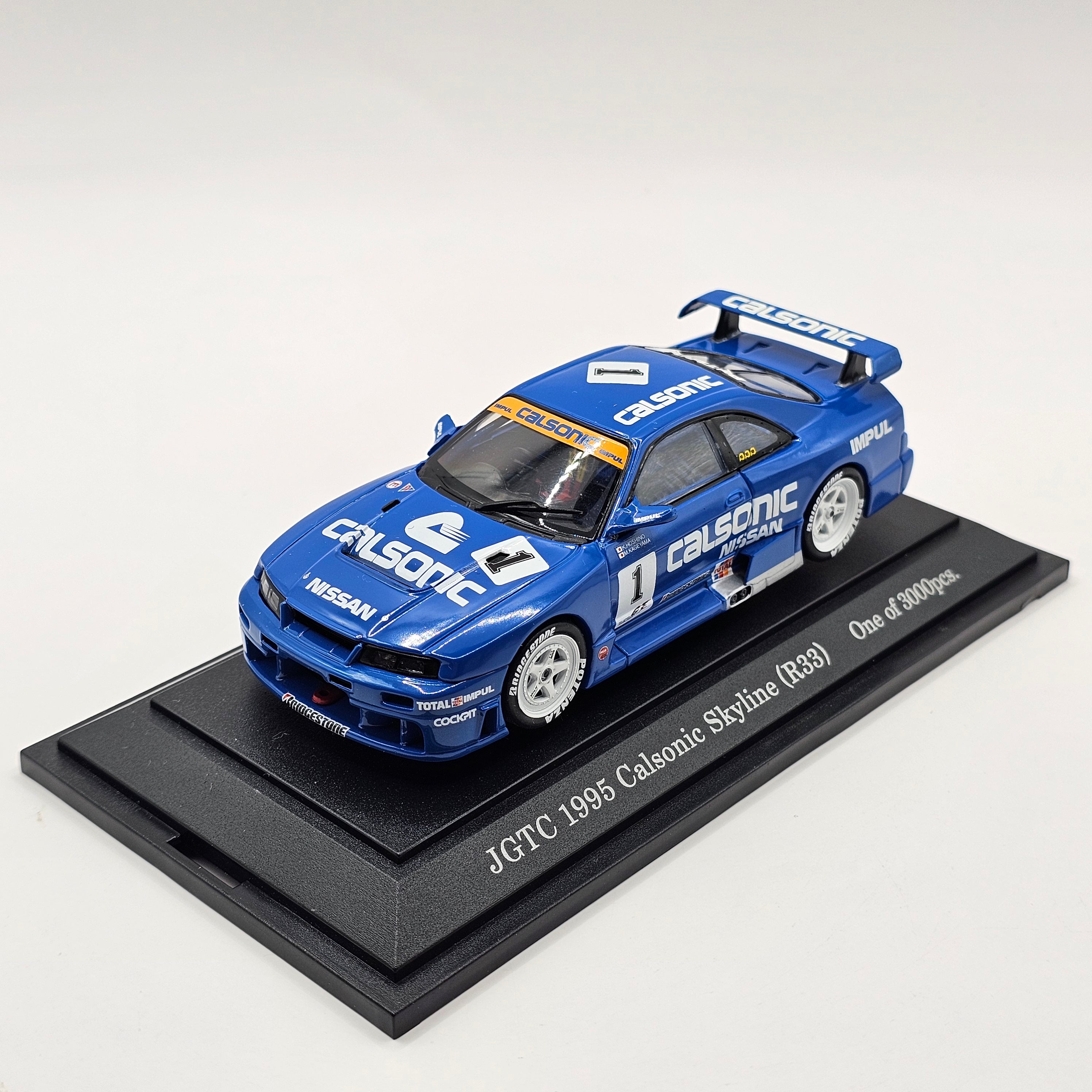 ミニカー CALSONIC SKYLINE GT-R 1993.May Fuji HPI EBBRO Nissan Skyline GT-R R33 #12 Calsonic Team Impul H.Downforce JGTC